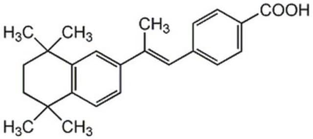 TTNPB A synthetic stilbene analog of retinoic acid that acts as a potent retinoic acid receptor (RAR) agonist (EC&#8325;&#8320; = 21 nM, 4.0 nM, and 2.4 nM for RAR&#945;, RAR&#946;, and RAR&#947;, respectively).