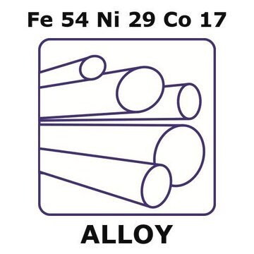 Glass Sealing Alloy, Fe54Ni29Co17 1000mm rod, 3.2mm diameter