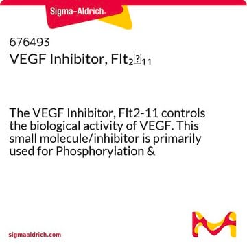 Inhibitor VEGF, Flt2₋11 The VEGF Inhibitor, Flt2-11 controls the biological activity of VEGF. This small molecule/inhibitor is primarily used for Phosphorylation &amp; Dephosphorylation applications.