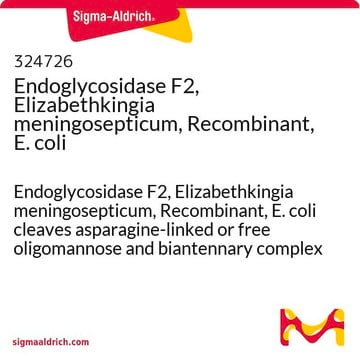 Endoglycosidase F2, Elizabethkingia meningosepticum, Recombinant, E. coli Endoglycosidase F2, Elizabethkingia meningosepticum, Recombinant, E. coli cleaves asparagine-linked or free oligomannose and biantennary complex oligosaccharides. It is not active above pH 6.0.