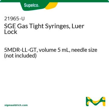 SGE Gas Tight Syringes, Luer Lock 5MDR-LL-GT, volume 5&#160;mL, needle size (not included)