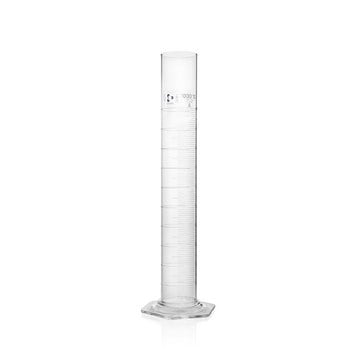 Duran&#174; Measuring Cylinder graduated, MAIN POINTS RING GRADUATION, class A, hexagonal blue glass cylinder (base), cylinder capacity 1000&#160;mL