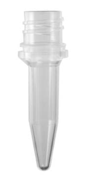 Screw cap tubes without caps, conical bottom size 0.5&#160;mL, clear, pkg of 8x500caps/cs