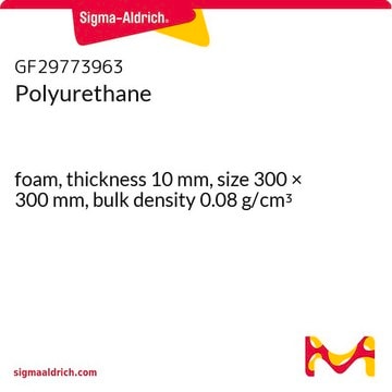 Polyurethane foam, thickness 10&#160;mm, size 300 × 300&#160;mm, bulk density 0.08&#160;g/cm3