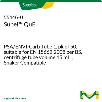 Supel&#8482;&nbsp;QuE PSA/ENVI-Carb Tube 1, pk of 50, suitable for EN 15662:2008 per BS, centrifuge tube volume 15&#160;mL , Shaker Compatible