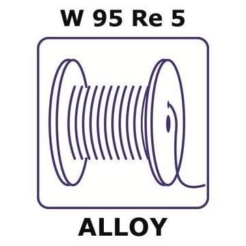 Tungsten-rhenium alloy, W95Re5 0.2m wire, 0.7mm diameter, annealed