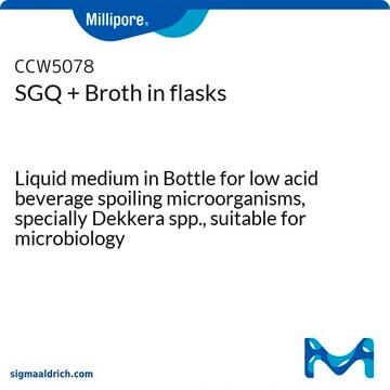 SGQ + Broth in flasks Liquid medium in Bottle for low acid beverage spoiling microorganisms, specially Dekkera spp., suitable for microbiology