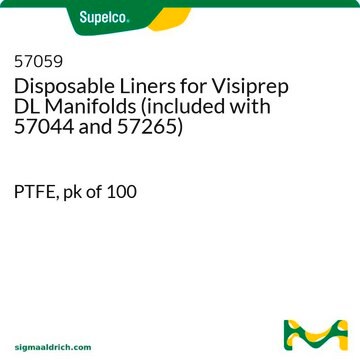 用于Visiprep DL防交叉污染SPE装置（包含在57044和57265）的一次性小柱连接管 PTFE, pk of 100