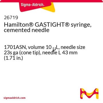 Hamilton&#174; GASTIGHT&#174; Spritze, eingeklebte Nadel 1701ASN, volume 10&#160;&#956;L, needle size 23s ga (cone tip), needle L 43&#160;mm (1.71&#160;in.)