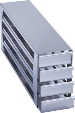 Eppendorf&#174; Upright Freezer Rack Holds 8 x 53&nbsp;mm/2&nbsp;in boxes, (4 x 4) configuration, stainless steel, drawer