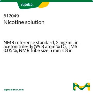 Nicotine solution NMR reference standard, 2&#160;mg/mL in acetonitrile-d3 (99.8 atom % D), TMS 0.05&#160;%, NMR tube size 5&#160;mm × 8&#160;in.