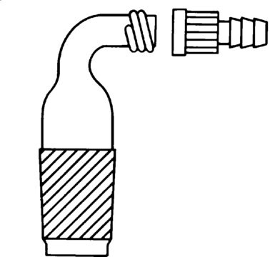 Quickfit&#174; right-angle tubing adapter joint: ST/NS 19/26