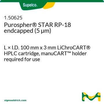 Purospher&#174; STAR RP-18 endcapped (5 &#181;m) L × I.D. 100 mm x 3 mm LiChroCART&#8482; HPLC cartridge, manuCART&#8482; holder required for use