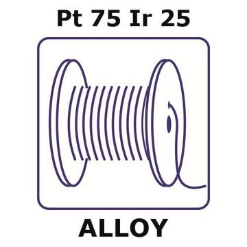 Platinum-iridium alloy, Pt75Ir25 0.2m wire, 0.1mm diameter, clad with 0.1mm thickness platinum, weight is for the 0.1mm diameter pt75/ir25 core only