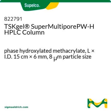 TSKgel&#174; SuperMultiporePW-H HPLC Column phase hydroxylated methacrylate, L × I.D. 15&#160;cm × 6&#160;mm, 8&#160;&#956;m particle size