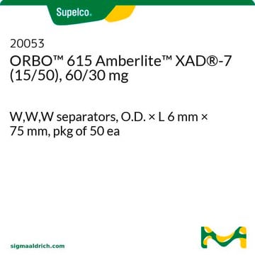 ORBO&#8482; 615 Amberlite&#8482; XAD&#174;-7 (15/50) 60/30 mg W,W,W separators, O.D. × L 6&#160;mm × 75&#160;mm, pkg of 50&#160;ea