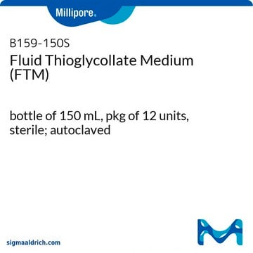 Fluid Thioglycollate Medium (FTM) bottle capacity 300&#160;mL, bottle filling volume 150&#160;mL, closure type, White screw cap with septum and protector, pack of 12&#160;bottles