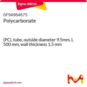 Polycarbonate (PC), tube, outside diameter 9.5mm, L 500&#160;mm, wall thickness 1.5&#160;mm