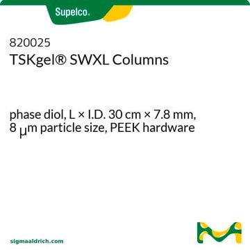 TSKgel&#174; SWXL-Säulen phase diol, L × I.D. 30&#160;cm × 7.8&#160;mm, 8&#160;&#956;m particle size, PEEK hardware