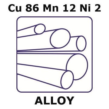 Manganin&#174; - resistance alloy, Cu86Mn12Ni2 rod, 1000mm x 3.0mm diameter, annealed