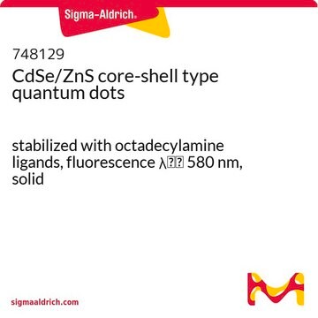 CdSe/ZnS core-shell type quantum dots stabilized with octadecylamine ligands, fluorescence &#955;em&#160;580&#160;nm, solid