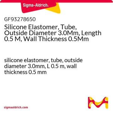 Silicone Elastomer, Tube, Outside Diameter 3.0Mm, Length 0.5 M, Wall Thickness 0.5Mm silicone elastomer, tube, outside diameter 3.0mm, L 0.5&#160;m, wall thickness 0.5&#160;mm