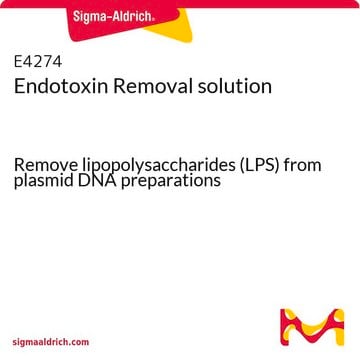 Endotoxin Removal solution Remove lipopolysaccharides (LPS) from plasmid DNA preparations