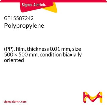 Polypropylene (PP), film, thickness 0.01&#160;mm, size 500 × 500&#160;mm, condition biaxially oriented