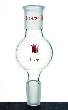 Synthware&#8482; Distilling bulb Kugelrohr clear borosilicate glass 3.3, volume 5&#160;mL