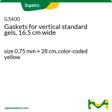 Gaskets for vertical standard gels, 16.5 cm wide size 0.75&#160;mm × 28&#160;cm, color-coded yellow