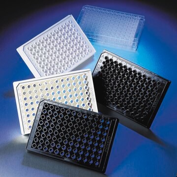 康宁&#174; 96 孔固体聚苯乙烯微孔板 flat bottom, black polystyrene, plate of 100 (in bags of 25), non-sterile, lid: no