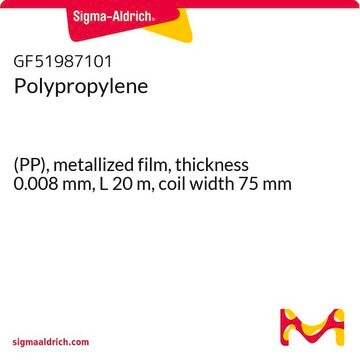 Polypropylene (PP), metallized film, thickness 0.008&#160;mm, L 20&#160;m, coil width 75&#160;mm