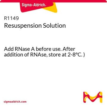 Resuspension Solution Add RNase A before use. After addition of RNAse, store at 2-8ºC.)