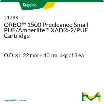 ORBO&#8482; 1500 预清洗的小PUF/琥珀色&#8482; XAD&#174;-2/PUF卡夹 O.D. × L 22&#160;mm × 10&#160;cm, pkg of 3&#160;ea