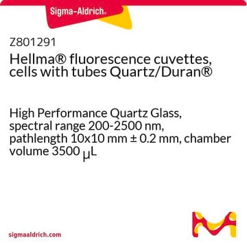 Hellma&#174; Küvette zur Fluoreszenzmessung, mit Stutzen Quartz/Duran&#174; High Performance Quartz Glass, spectral range 200-2500 nm, pathlength 10x10&#160;mm ± 0.2 mm, chamber volume 3500&#160;&#956;L