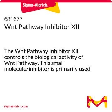 Wnt Pathway Inhibitor XII The Wnt Pathway Inhibitor XII controls the biological activity of Wnt Pathway. This small molecule/inhibitor is primarily used for Cancer applications.