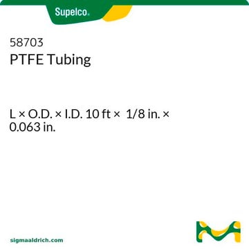 PTFE 管 L × O.D. × I.D. 10&#160;ft × 1/8&#160;in. × 0.063&#160;in.