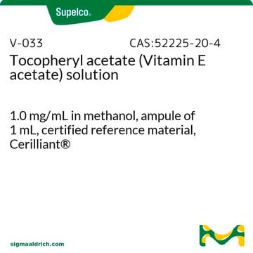 Tocopheryl acetate (Vitamin E acetate) solution 1.0&#160;mg/mL in methanol, ampule of 1&#160;mL, certified reference material, Cerilliant&#174;