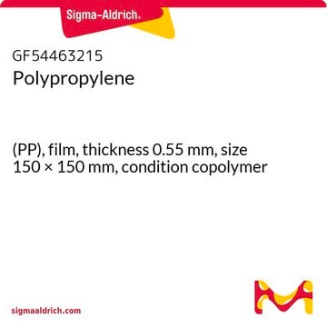 Polypropylene (PP), film, thickness 0.55&#160;mm, size 150 × 150&#160;mm, condition copolymer