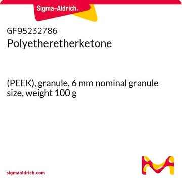 Polyetheretherketone (PEEK), granule, 6&#160;mm nominal granule size, weight 100&#160;g