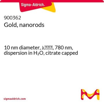 金，纳米棒 10&#160;nm diameter, &#955;max, 780&#160;nm, dispersion in H2O, citrate capped