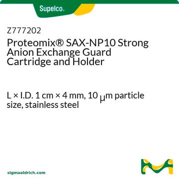 Proteomix&#174; SAX-NP10 Strong Anion Exchange Guard Cartridge and Holder L × I.D. 1&#160;cm × 4&#160;mm, 10&#160;&#956;m particle size, stainless steel