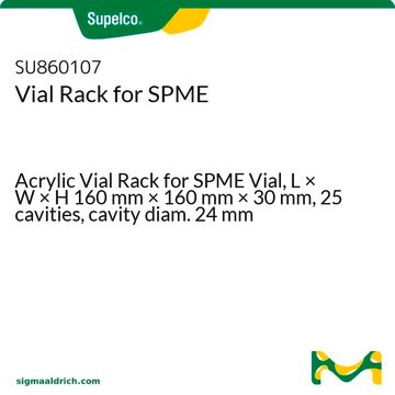 Vial Rack for SPME Acrylic Vial Rack for SPME Vial, L × W × H 160&#160;mm × 160&#160;mm × 30&#160;mm, 25 cavities, cavity diam. 24&#160;mm