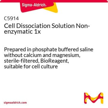 Zellauflösungslösung, nicht enzymatisch 1x Prepared in phosphate buffered saline without calcium and magnesium, sterile-filtered, BioReagent, suitable for cell culture