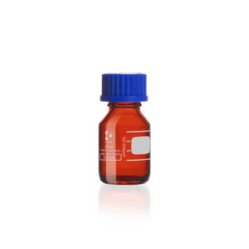 DURAN&#174; graduated amber laboratory bottle with cap, round amber glass bottle, bottle capacity (25&#160;mL), non-sterile