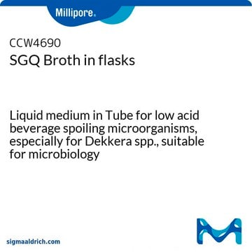 SGQ Broth in flasks Liquid medium in Tube for low acid beverage spoiling microorganisms, especially for Dekkera spp., suitable for microbiology