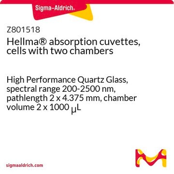 Hellma&#174; absorption cuvettes, cells with two chambers High Performance Quartz Glass, spectral range 200-2500 nm, pathlength 2 x 4.375&#160;mm, chamber volume 2 x 1000&#160;&#956;L