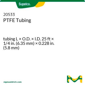 Tubo de PTFE tubing L × O.D. × I.D. 25&#160;ft × 1/4&#160;in. (6.35&#160;mm) × 0.228&#160;in. (5.8&#160;mm)