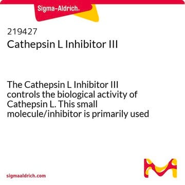 Cathepsin L Inhibitor III The Cathepsin L Inhibitor III controls the biological activity of Cathepsin L. This small molecule/inhibitor is primarily used for Protease Inhibitors applications.