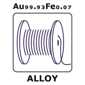 Gold-iron alloy, Au99.93Fe0.07 0.2m insulated wire, 0.1mm conductor diameter, 0.01mm insulation thickness, ptfe (polytetrafluoroethylene) insulation